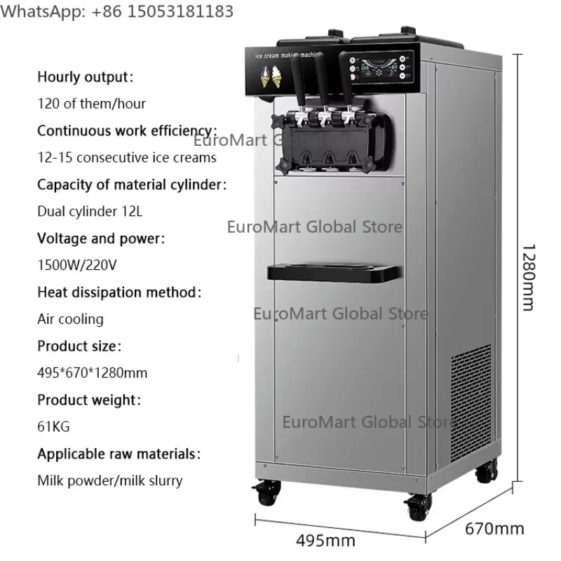 Icecream Factory Wholesale Table Top 3 Flavors Automatic Soft Serve Commercial Ice Cream Maker Machine