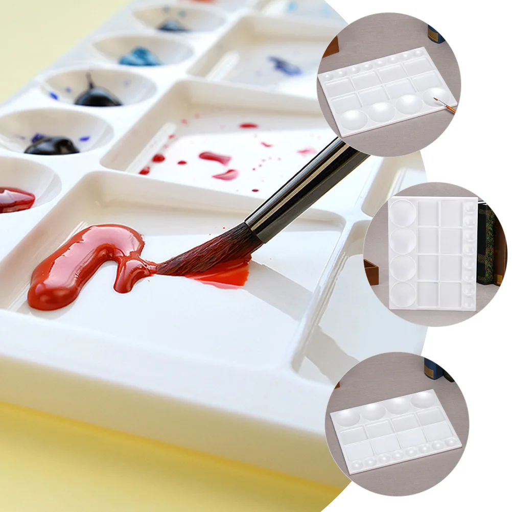 

Plastic Paint Palette Lightweight Watercolor Tray Space-Saving Art Painting Board For Artists Pigment Mixing Plates