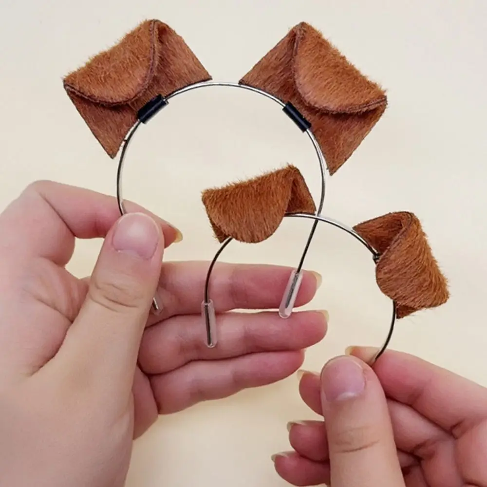 Dress Up Toy Kawaii Fascia per orecchie di cane Morbido fai da te BJD/SD Copricapo per bambole Carino marrone simulato Animale Orecchio Cerchio per capelli Ragazze Giocattoli