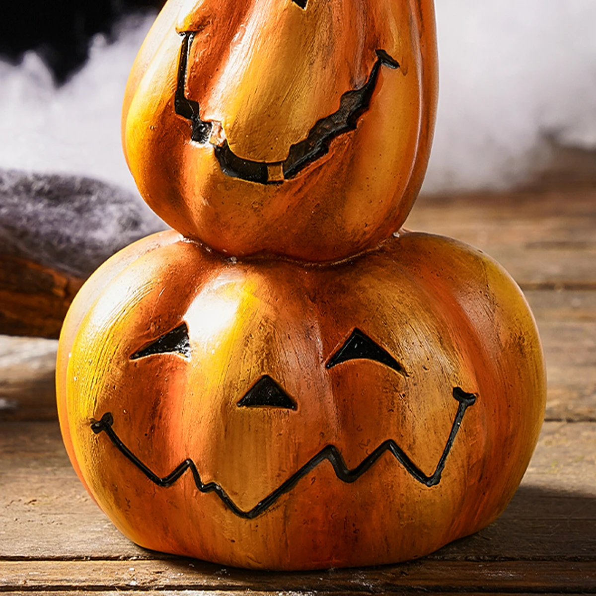 Retro Pumpkin Stack Candlestick 5