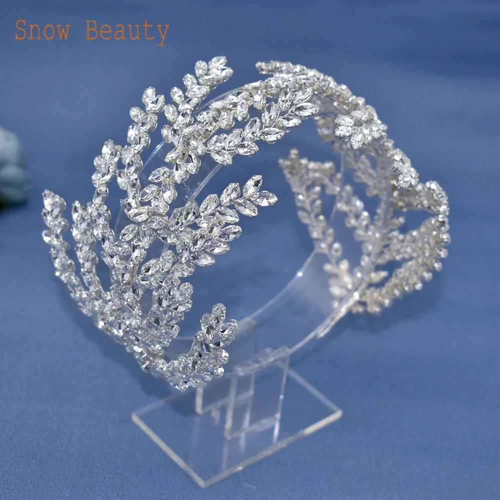 A505 Shiny Bride Headwear Princess Headband Party Tiara Ornaments Wedding Hair Accessories Rhinestone Bridesmaid Head Pieces