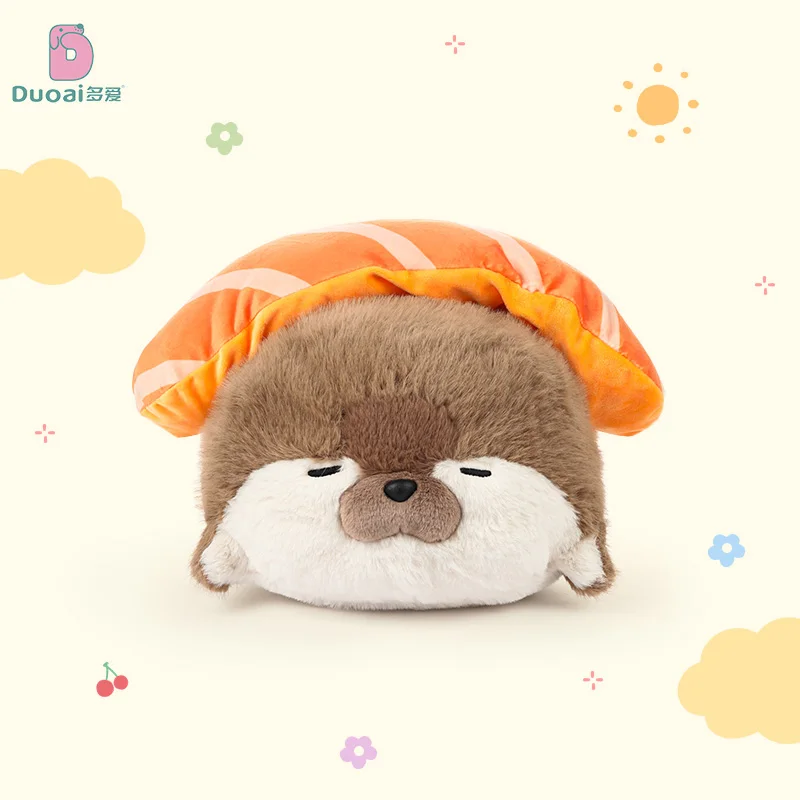 Kawaii Sushi Sea Otter Plush Pillow Cartoon animal Toys Soft  Stuffed Dolls Room Decor Kids Lovely Xmas Birthday Gifts