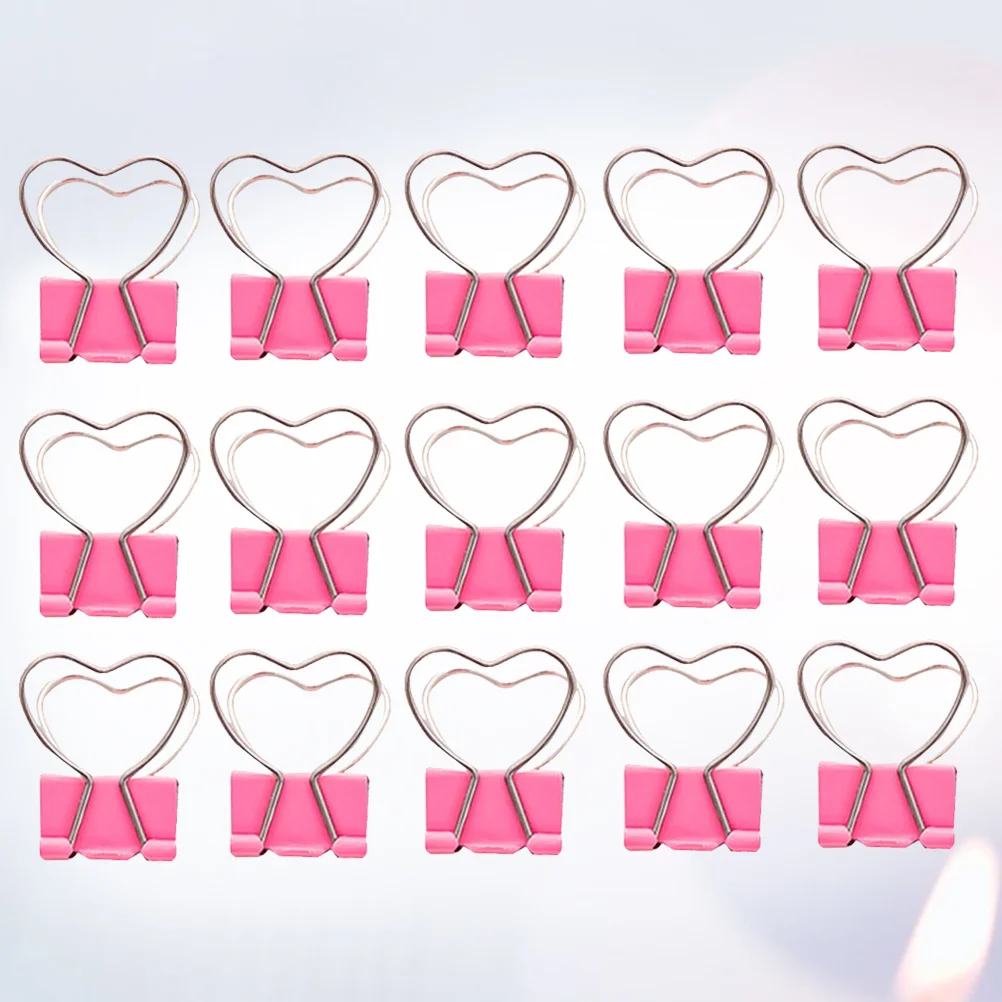 

30Pcs Mini Small Pink Love Heart Clips Tail Widened Arc Design Easy to Clip Carry Office School Home Organizer