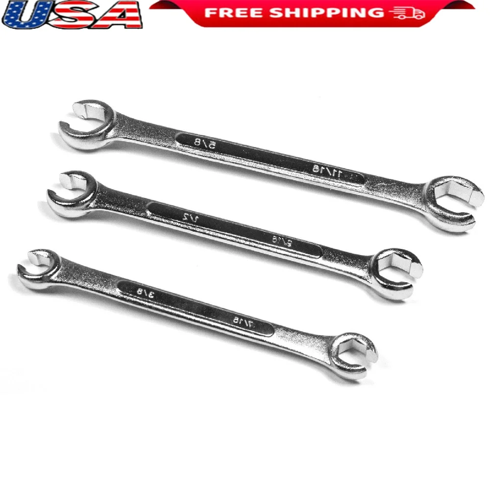 

SAE Flare Nut Wrench Set 3 Piece Performance Tool W350 Heavy Duty Hand Tools Automotive and Plumbing Repair
