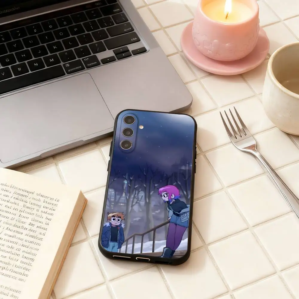 Custodia per telefono S-Scott Pilgrim per Samsung Galaxy A73, A72, A71, A70, A53, A52, A51, Altri Soft Black Shell