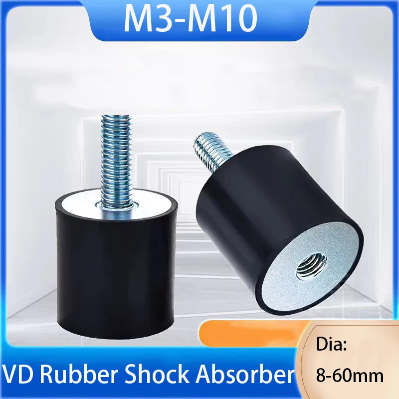 2/4/8pcs VD-Type Rubber Shock Absorber M3 M4 M5 M6 M8 M10 Crash Pad Male - Female Thread Damper Anti Vibration Isolation Mount