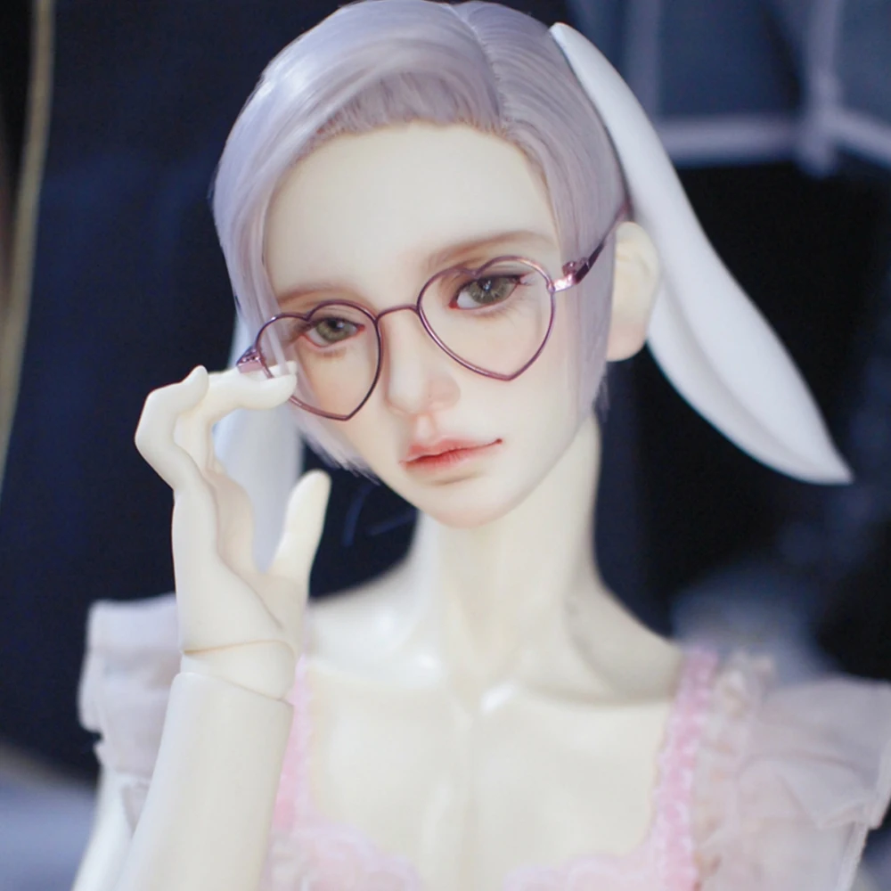 D04-B412 children handmade toy BJD accessory 1/3 SD13 SD17 POPO68 pink Love frame glasses 1pcs