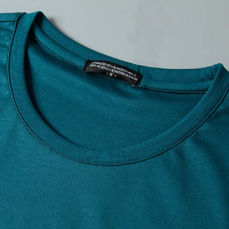 Men's Mercerized Cotton T-Shirts Short Sleeve O-Neck T Shirt Mens Gray Tshirt Man Solid Color Clothing