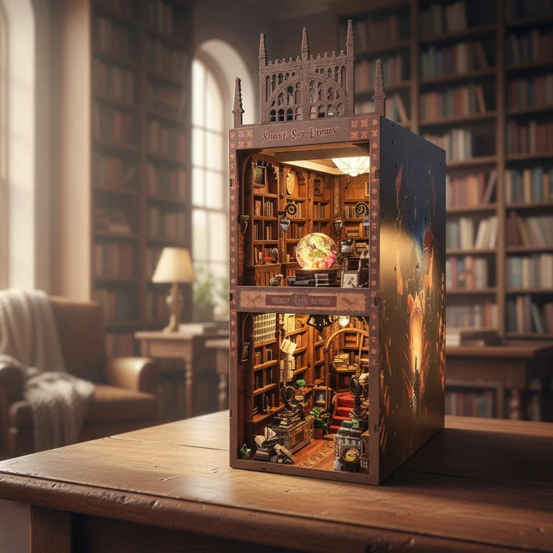 مجموعة بناء خشبية ثلاثية الأبعاد لتزيين غرف النوم، مجموعات بناء الطوب DIY، مجموعة بناء للأولاد، إكسسوارات بيت الدمى