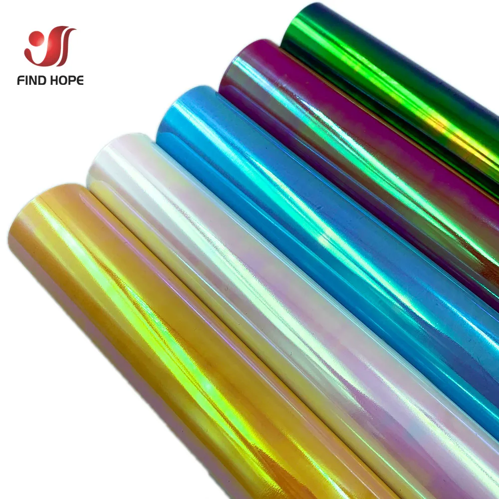

Iridescent Heat Transfer Vinyl Bundle 5Pcs - 12in x10in Holographic HTV for DIY T-Shirts Cosplay & Festival Wear Supplies