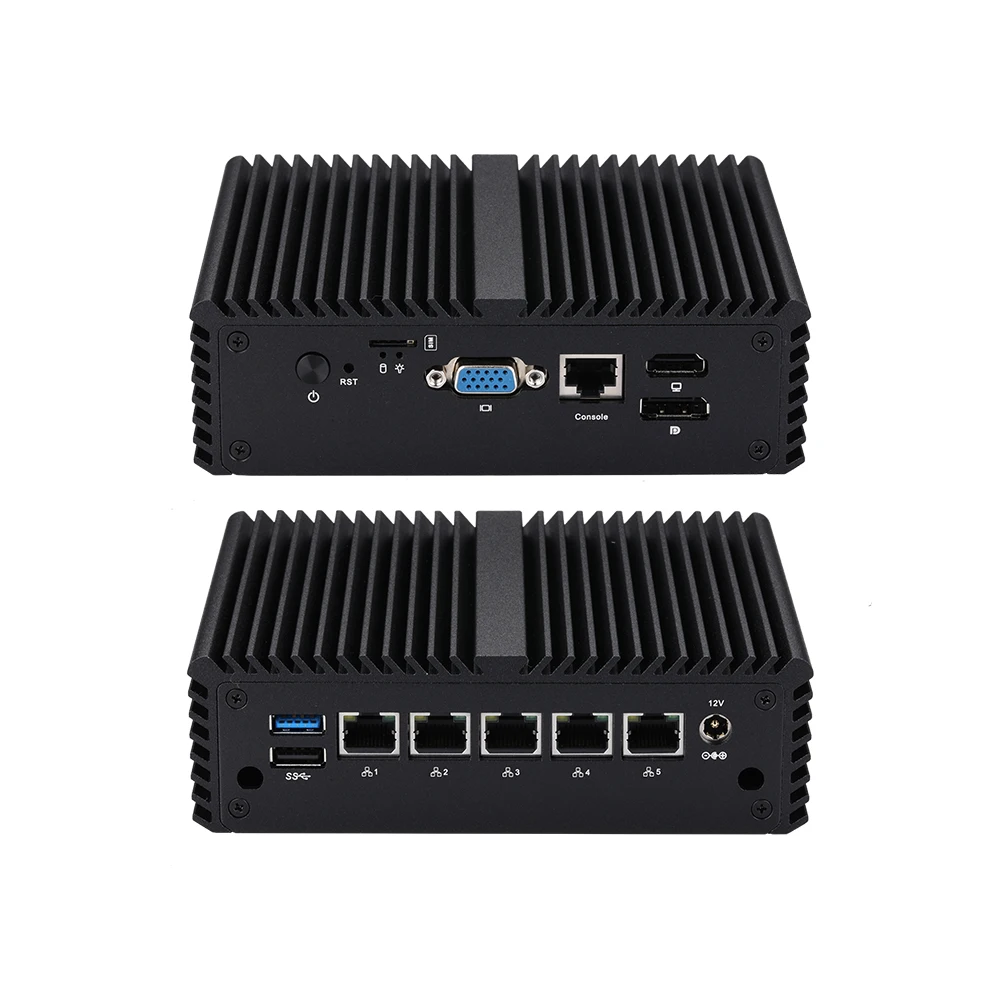 Qotom-Mini roteador do Firewall do PC, núcleo do quadrilátero, 2.0 GHz, 5x, i225V, LAN 2.5G, pfsense desembaraçar, OPNsense, J6412