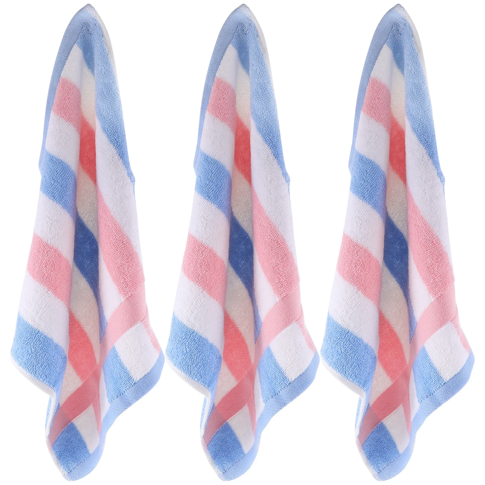 

3Pcs Quick Drying Cotton Towels Highly Absorbent Bath Sheets Colorful Cute Practical Washcloths for Bathroom Shower Pool Resort