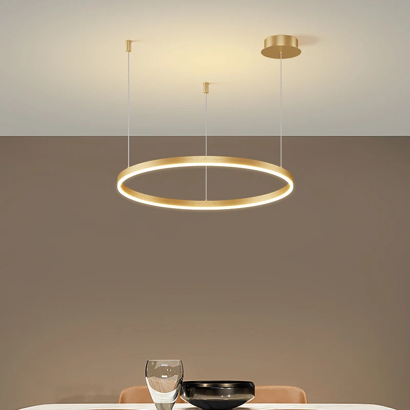 Candelabro de techo con anillo Circular para el hogar, iluminación Led moderna para sala de estar, dormitorio, comedor, iluminación interior