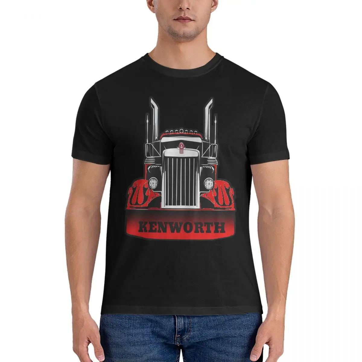 Famous Truck Brand T Shirts Men Cotton Novelty T-Shirt Round Collar Kenworth Tee Shirt Short Sleeve Tops Graphic Printed