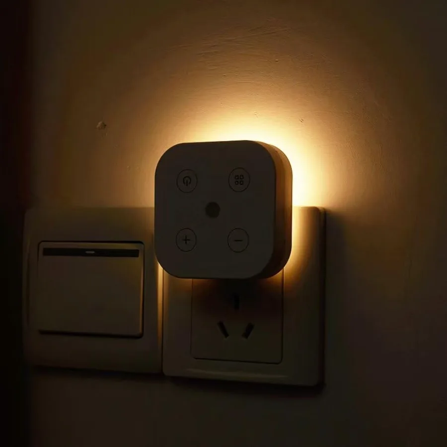 Three Color Temperature Dimmable Night Light Plug in Wall, with Auto Dusk to Dawn Sensor, Plug in Night Light, LED,,Adult, Bedr