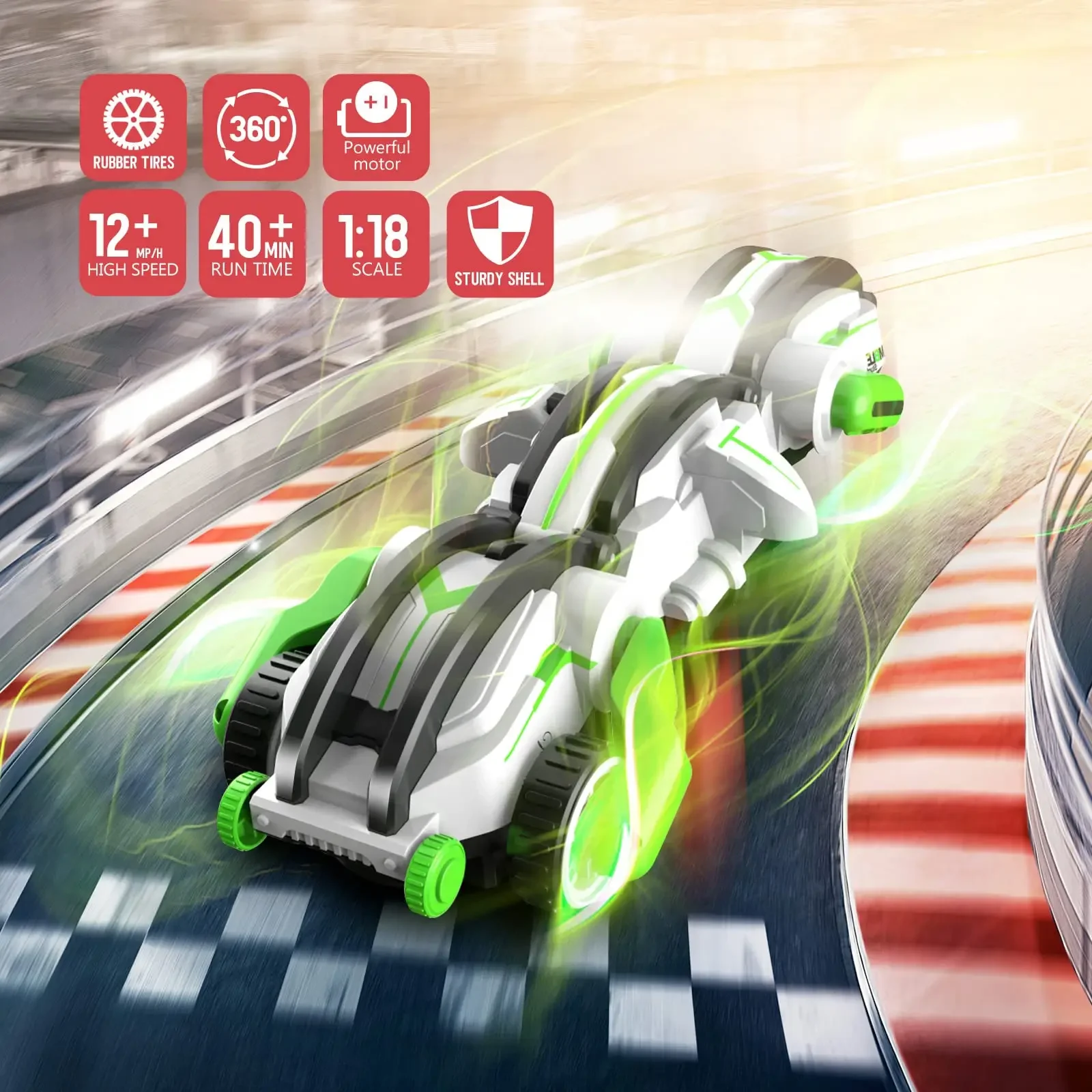 Rc Snake Car 2.4G Remote Control Stunt Car Racing Drift Off Road Sake Car Electric Toy Birthday Gift for Boys Chidlren Kids