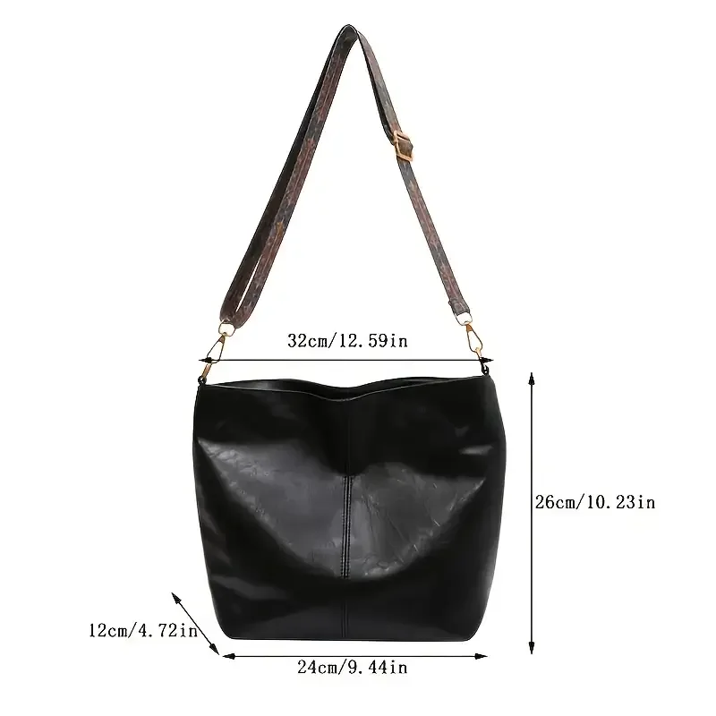 Borsa di grande capacità borsa a tracolla di nuova moda da donna borsa a tracolla a banda larga Versatile retrò borsa Hobo con tracolla geometrica