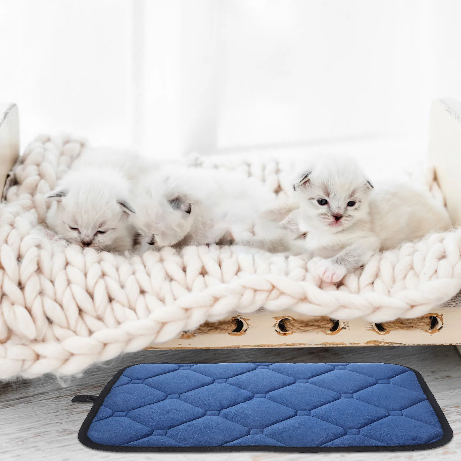 

1Pcs Car Pet Pad Waterproof Nonslip Durable Bite Resistant Dark Blue 35x49cm Portable Cushion Pet Supplies for Travel Home Use