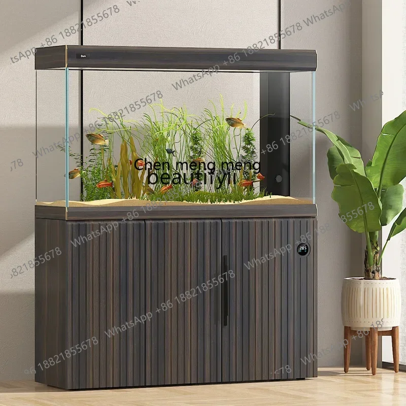 

X Light luxury ultra-white glass ecological fish tank bottom filter living room small and medium smart aquarium