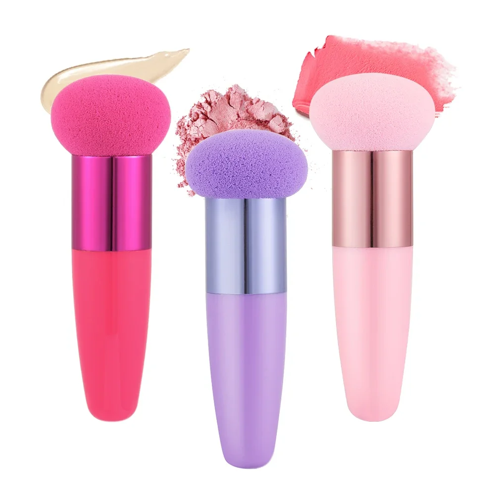 1PC Mushroom Head Makeup Brushes Powder Puff Beauty Cosmetic Sponge With Handle Women Fashion Professional Cosmetic Tool