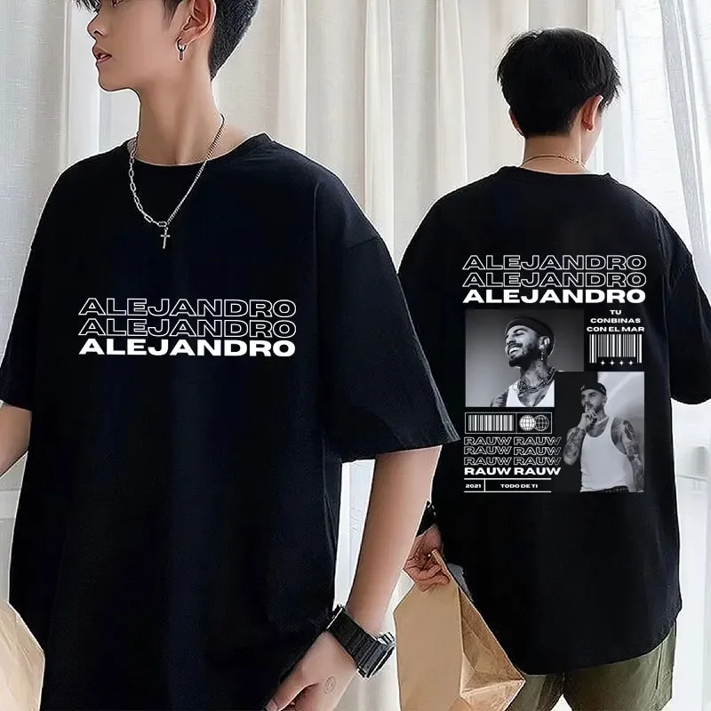 Singer Rauw Alejandro Music Album Todo De Ti Tshirt Men's Vintage Gothic Fashion 90S Tee Shirt Oversized Cotton Street T-Shirts