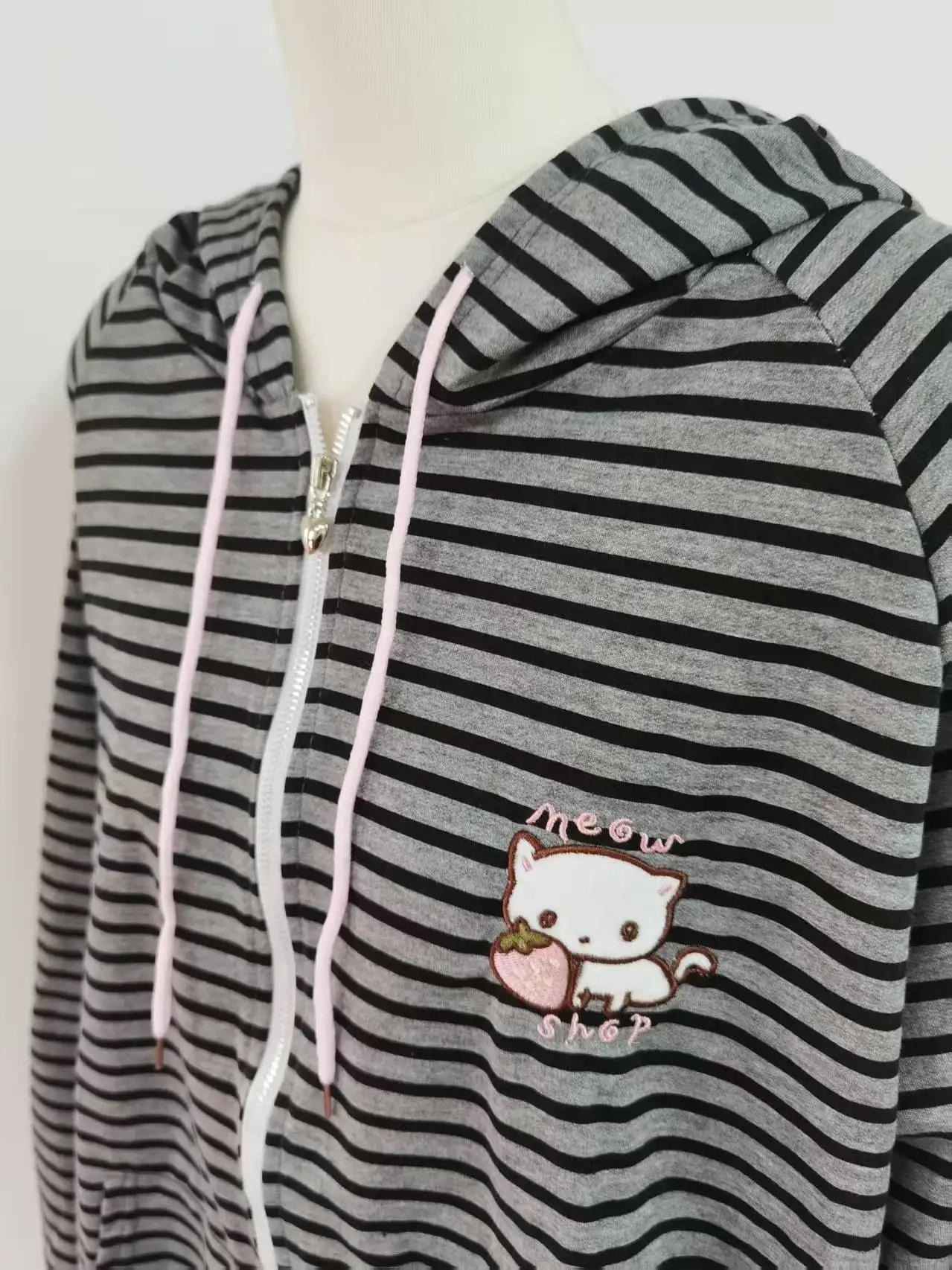 NiceMix Cutecore Jirai Kei Cat Ear Cute Oversized Hoodie Women Y2k Kawaii Zip Up Harajuku Худи Кофта