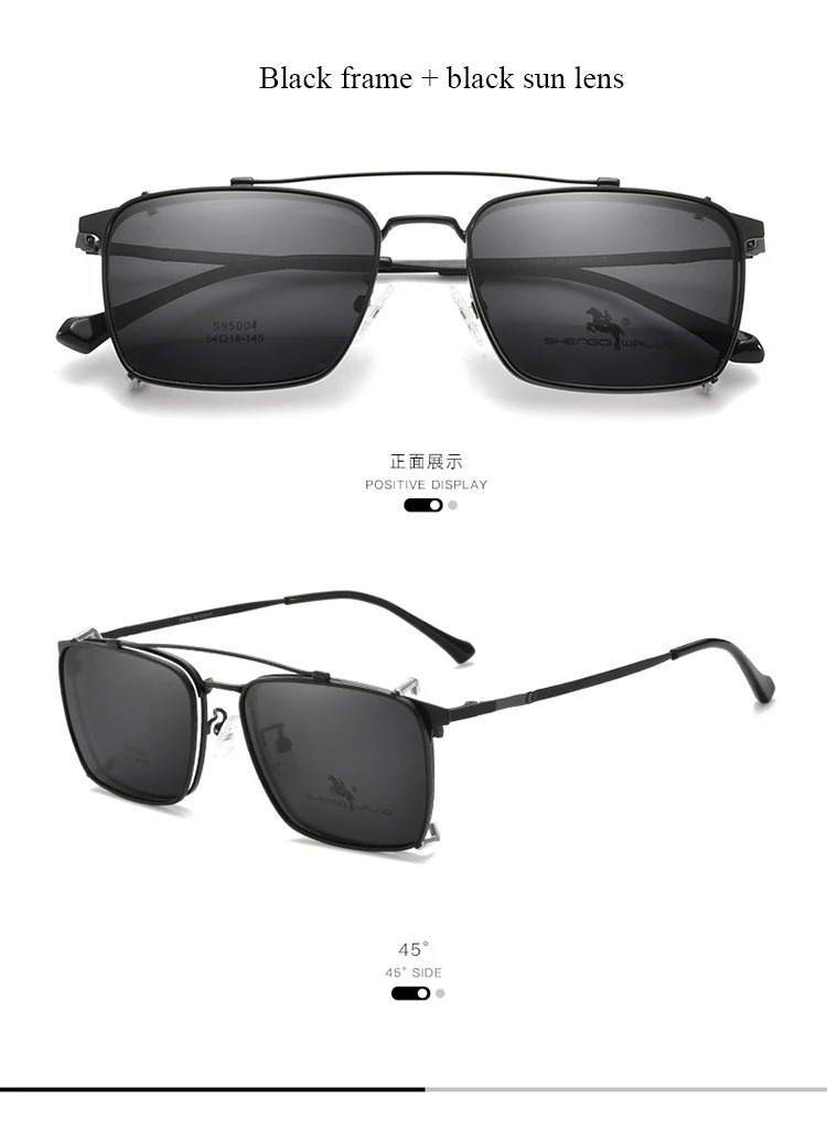 BCLEAR Mode Polarisierte Sonnenbrille Männer Frauen Magnetische Clip Auf Gläser Legierung Optische Rezept Brillen Rahmen Clip Sonne Objektiv – Detail 12