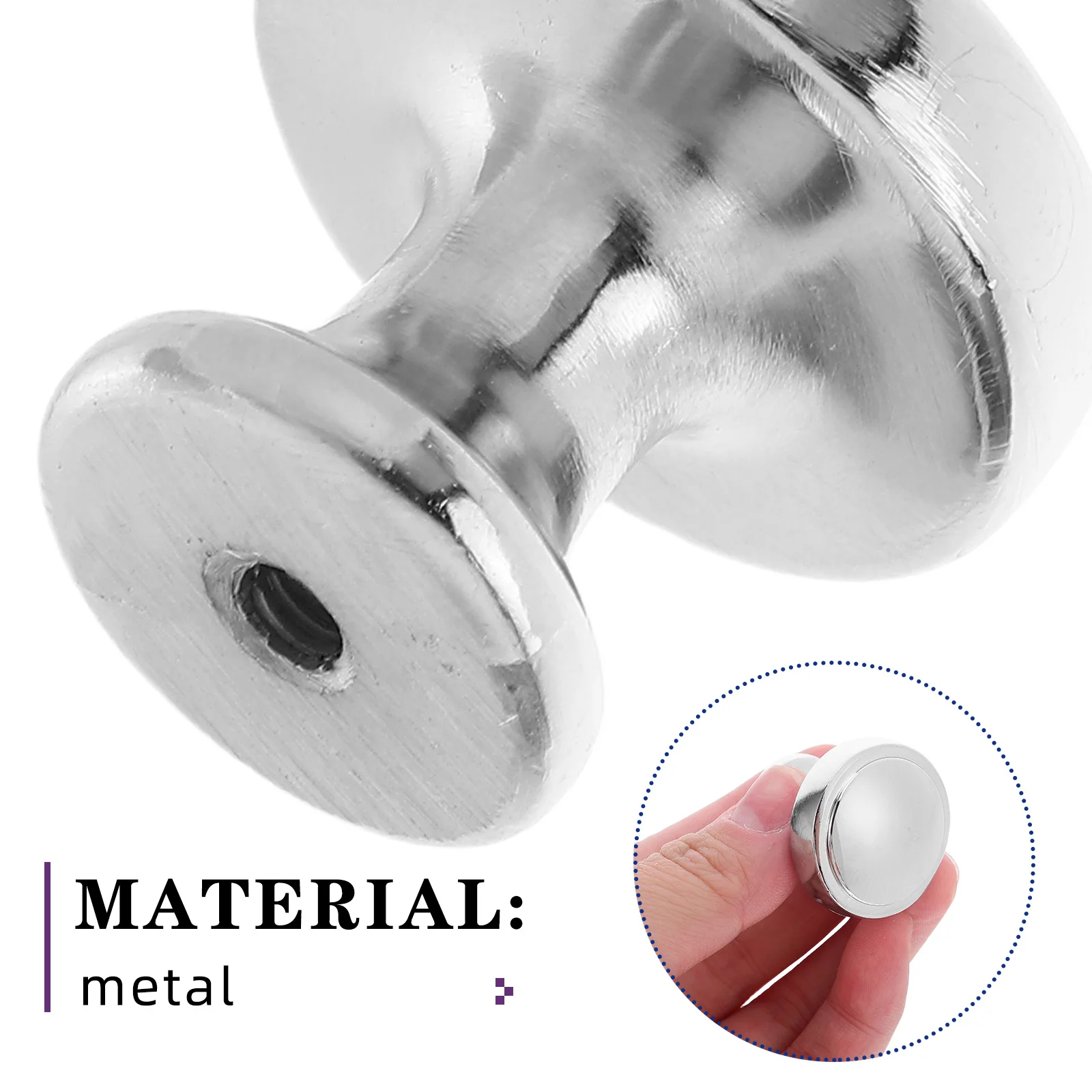 10 قطعة مقابض خزانة سبائك الألومنيوم المستديرة الفضة ثقب واحد مقابض لخزائن المطبخ خزانة مضمد السحب الزخرفية