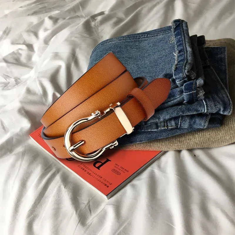 

Women's Clothes Decoration Belt Fashion Leather Belt with Jeans Cargo Pants Skirt Thin Belt New Trend Aesthetic Waistband Ladies