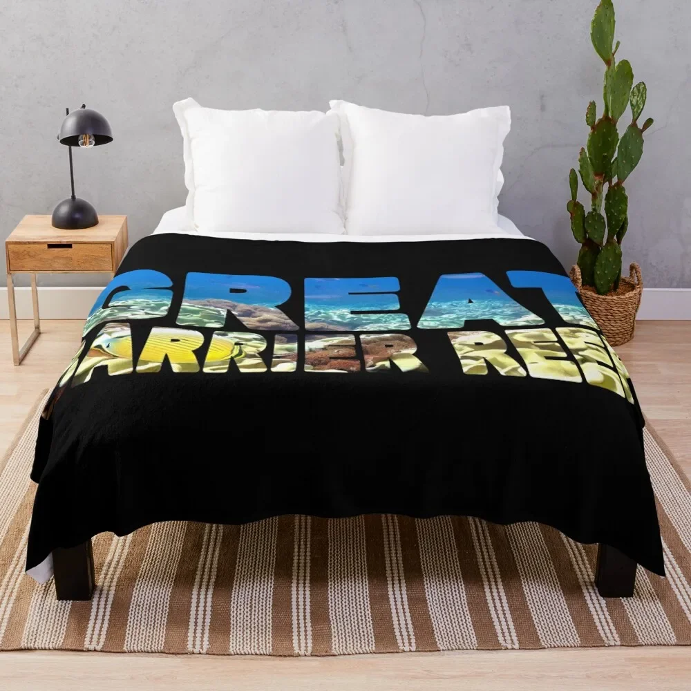 

GREAT BARRIER REEF - Queensland Australia Underwater Throw Blanket All Season Soft Lightweight Blanket for Home