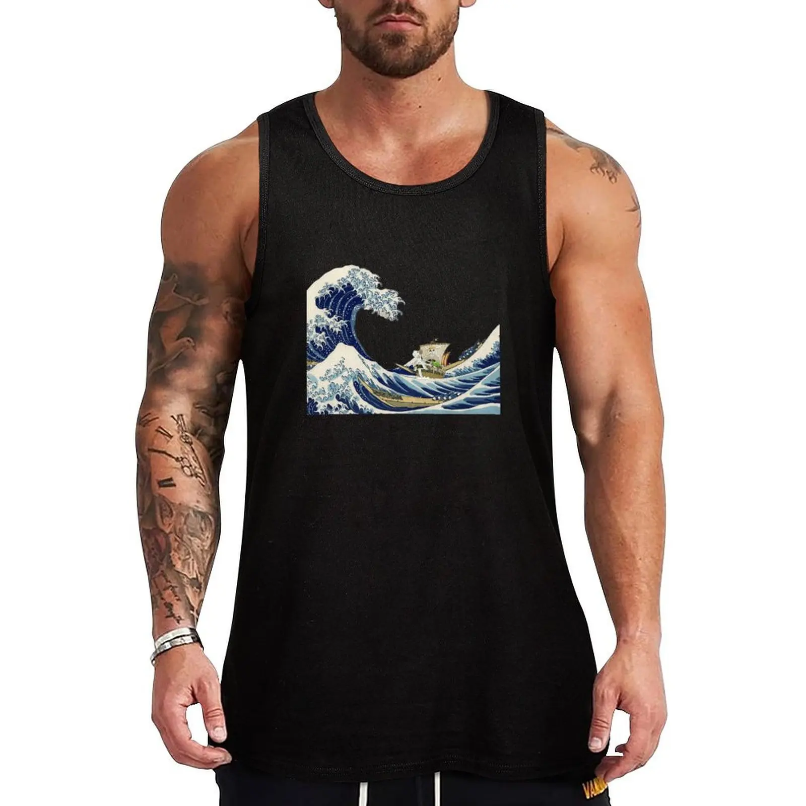 

Going Merry Wave Tank Top Men's gym articles Men's cotton t-shirt