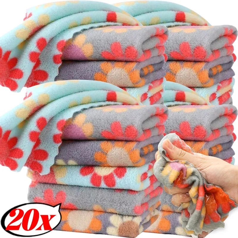 

Коралловый флис, тряпки для протирания полотенец с подсолнечником, высокоабсорбирующая ткань для мытья посуды, тряпки для мытья посуды, бытовые салфетки, полотенца для чистки кухни