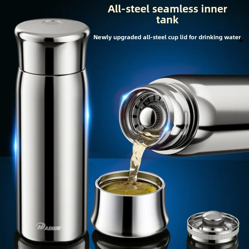 Large Capacity Stainless Steel Water Bottle Insulated Travel Mug with Strainer for Tea Car Cup Outdoor Thermos Easy Clean Flask