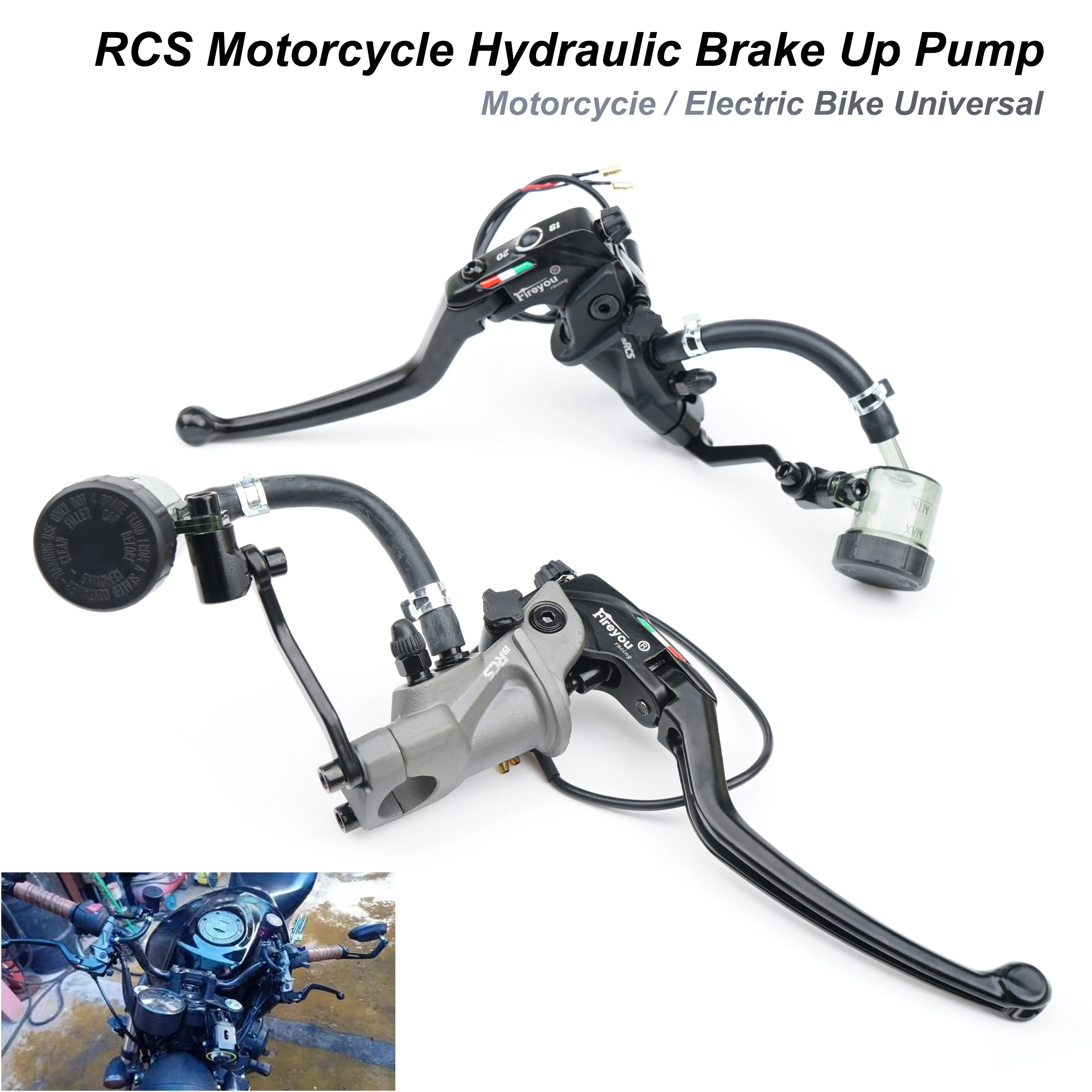 Motorcycle Hydraulic Brake Pump RCS Brake Direct Push Pump Handle For Motorcycle Electric Bike Brake Modified Accessories