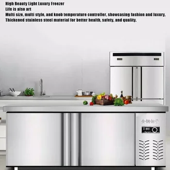 Commercial Dual Temperature Workbench Refrigerator Freezer 1800x600x800mm Direct Cooling 110V 220V with Backsplash - Image 3