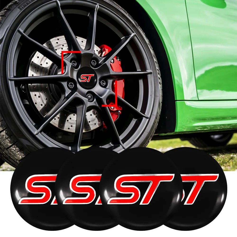 56mm Car Wheel Center Hub Cap Stickers Emblem Decals Auto Rim Decoration Accessories for Ford Focus Mondeo Kuga Edge