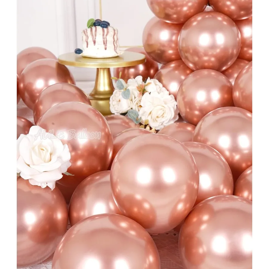 Ballons métalliques en or Rose 5 pouces 50 pièces ballons en Latex or Rose Chrome hélium brillant épaissir ballon décoration de fête parfaite
