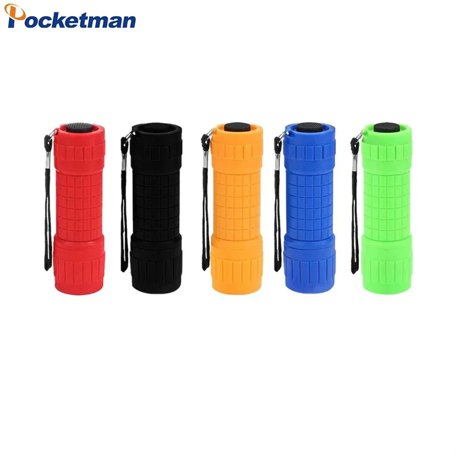 Mini Flashlight 9LED Fixed Focus Pocket Outdoor Emergency Torch Portable Flashlights for Outdoor Activities Camping Hiking