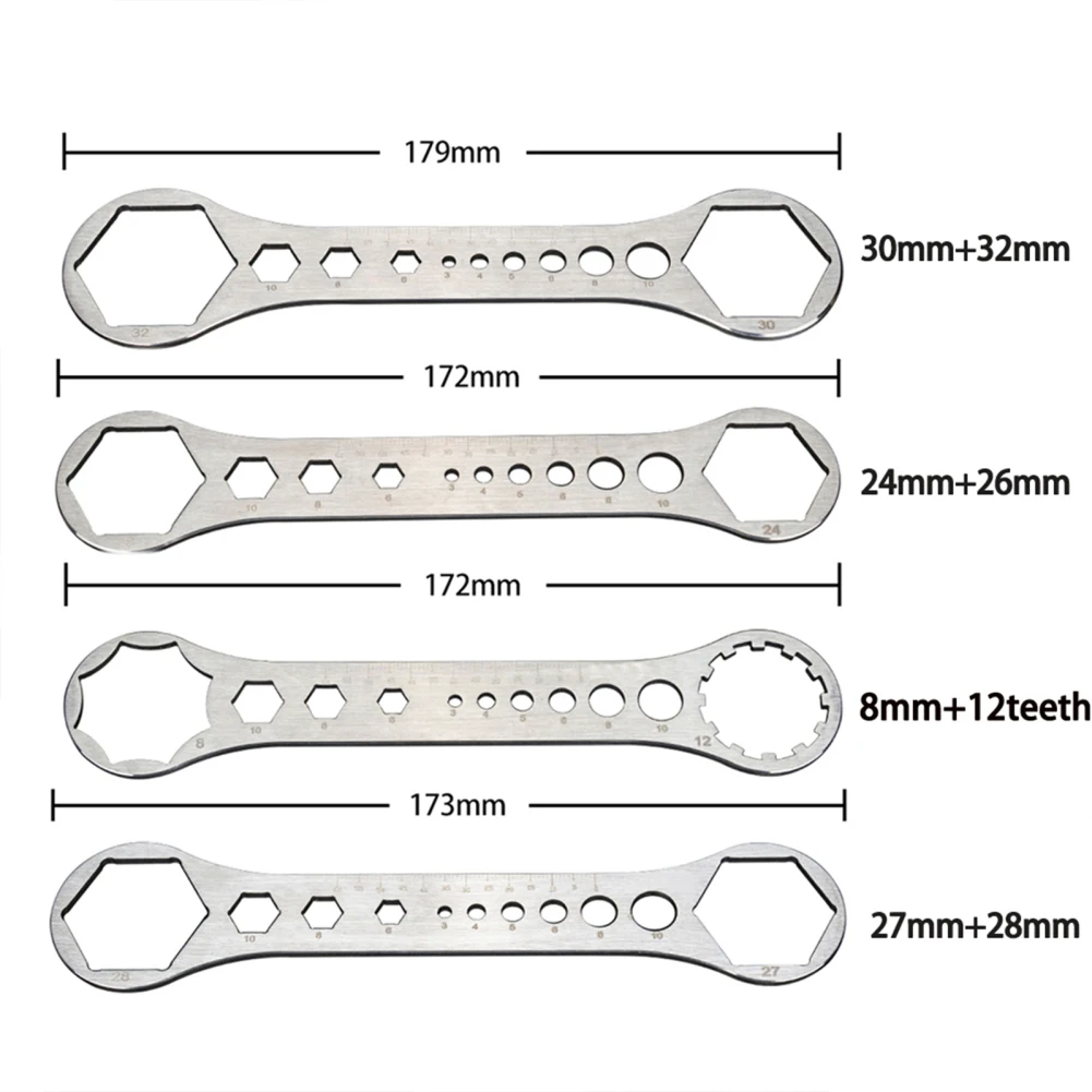 Bicycle Front Fork Shoulder Wrench Cover Removel Tool Universal Accessories Bike Suspension Fork Repair Wrench Stainless Steel