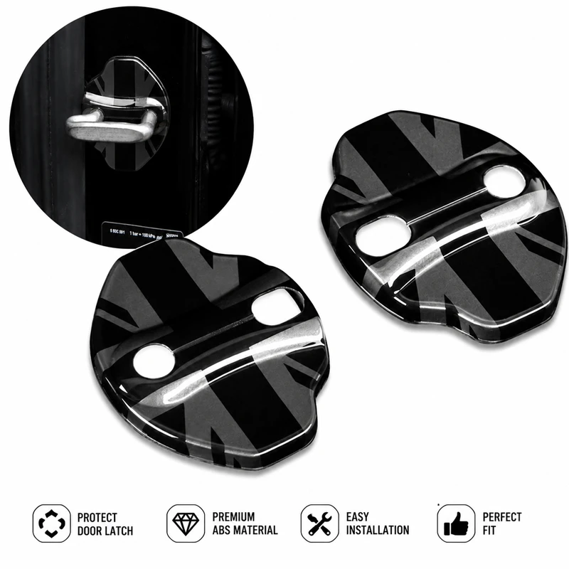 Door Lock Cover Trim, Carbon Fiber Look Interior Decorative Sticker, Scratch-Proof Door Latch Cover for MINI Cooper U25