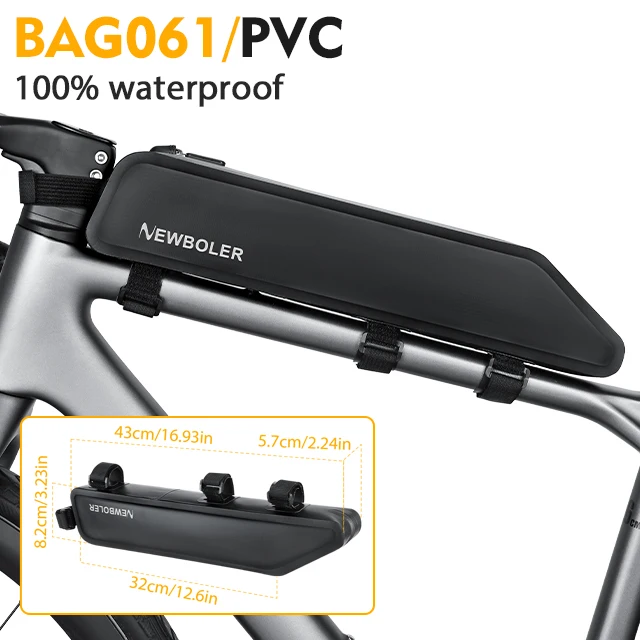 NEWBOLER 2L Fahrradtasche Tragbarer Rahmen Vorderrohr Fahrradtasche MTB Rennrad Fahrradtasche Große Kapazität Ultraleichte Fahrradtasche