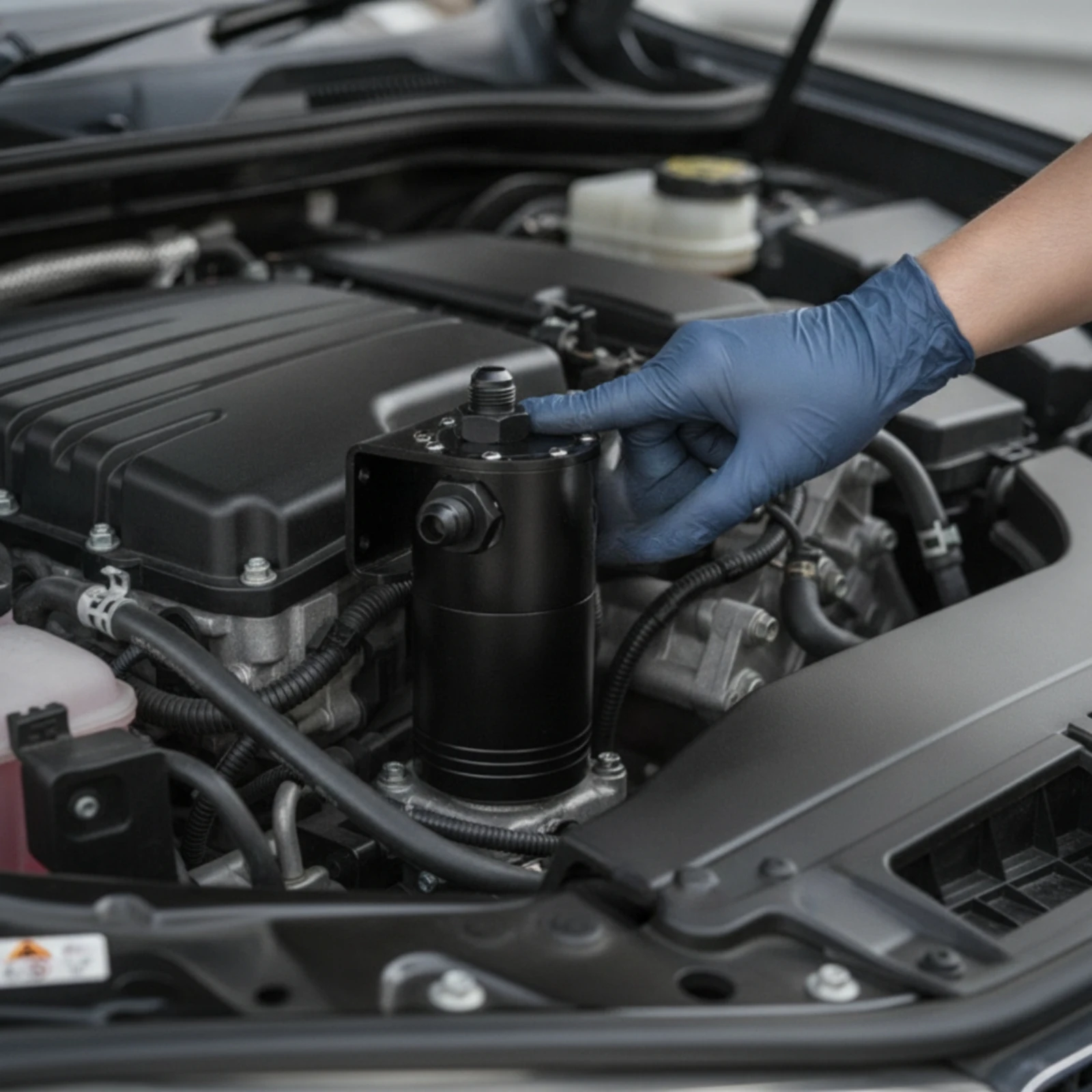 Oil Catch Can with Breather Filter Billet Aluminum Oil Catch Can Breather Tank Compact Low-Height for Car Enthusiasts