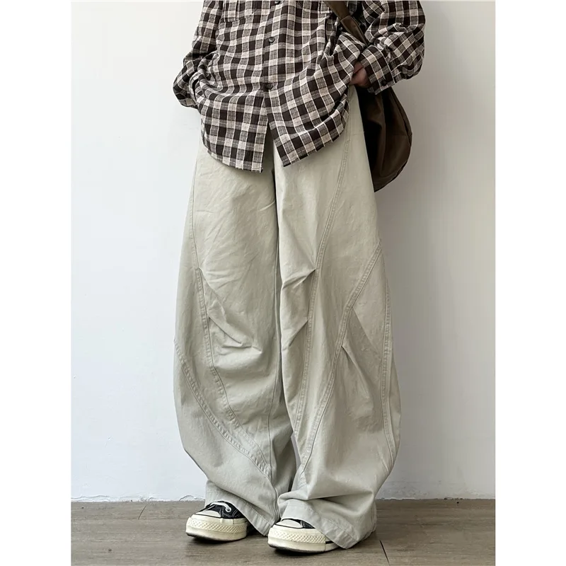 

2026 Spring New Japanese Retro Casual Baggy Cargo Pants Men Summer Fashion Men's Wide Leg Pants Sports Pants Streetwear Clothing