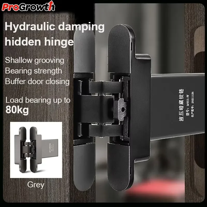 Manufacturer's 3D Adjustable Hydraulic Buffer Concealed Cross Hinge Furniture Hardware Accessories Invisible Folding Door