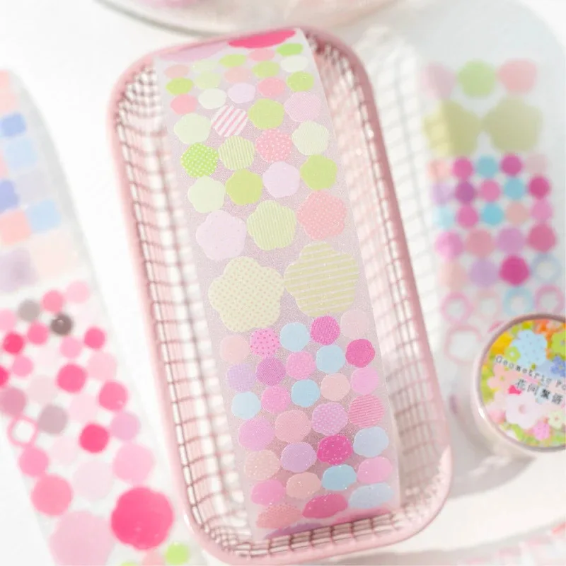 مجلة الذهاب 4.5x200 سنتيمتر مشرقة الهندسة شريطٌ لاصق ملصقات التألق الفن شريط مزخرف ملصقات لمجلة سكرابوكينغ #5