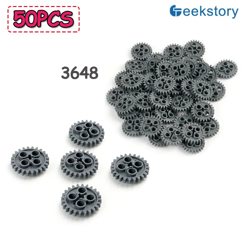 50 STKS 24-Tand Chain Gear Technologie Bouwstenen Onderdelen Montage 3648 Versnellingen DIY Speelgoed MOC Bricks Model Vervanging accessoires