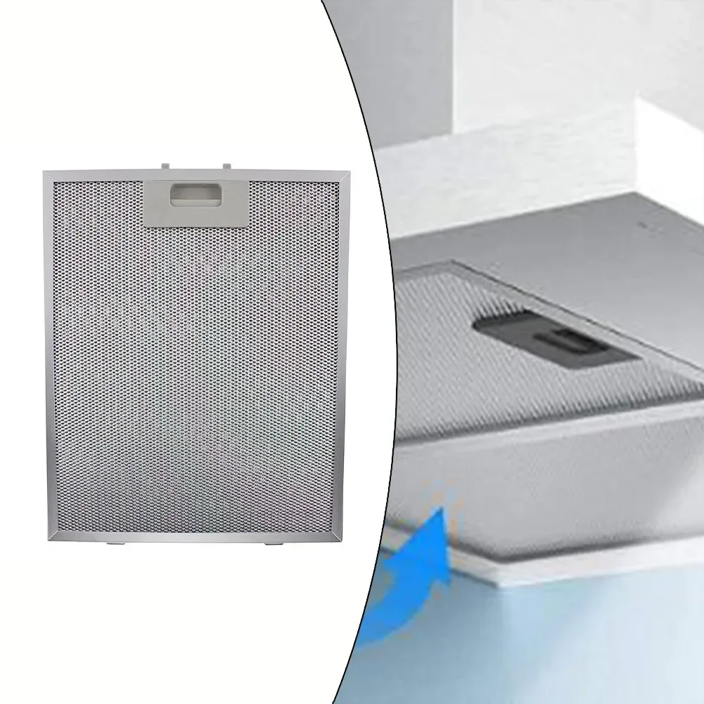 Cooker Hood Grease Filter Silver Stainless Steel Vent Ventilators 290x240mm Indoor Instrument Metal Exhaust Fans