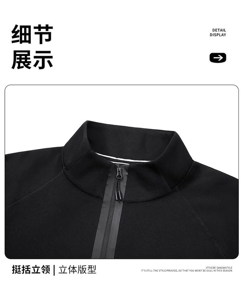 Spring and Autumn New Solid Color Outdoor Sports Multi-pocket Pullover Sweatshirt Men's Casual Loose Breathable Plus Size Top