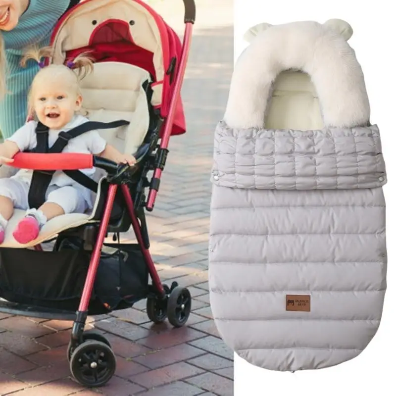 U13F รถเข็นเด็กที่สะดวกสบายและปลอดภัย Footmuff ออกแบบกระเป๋านอนรถเข็นเด็กพร้อมขนแกะอุ่นสำหรับฤดูหนาว