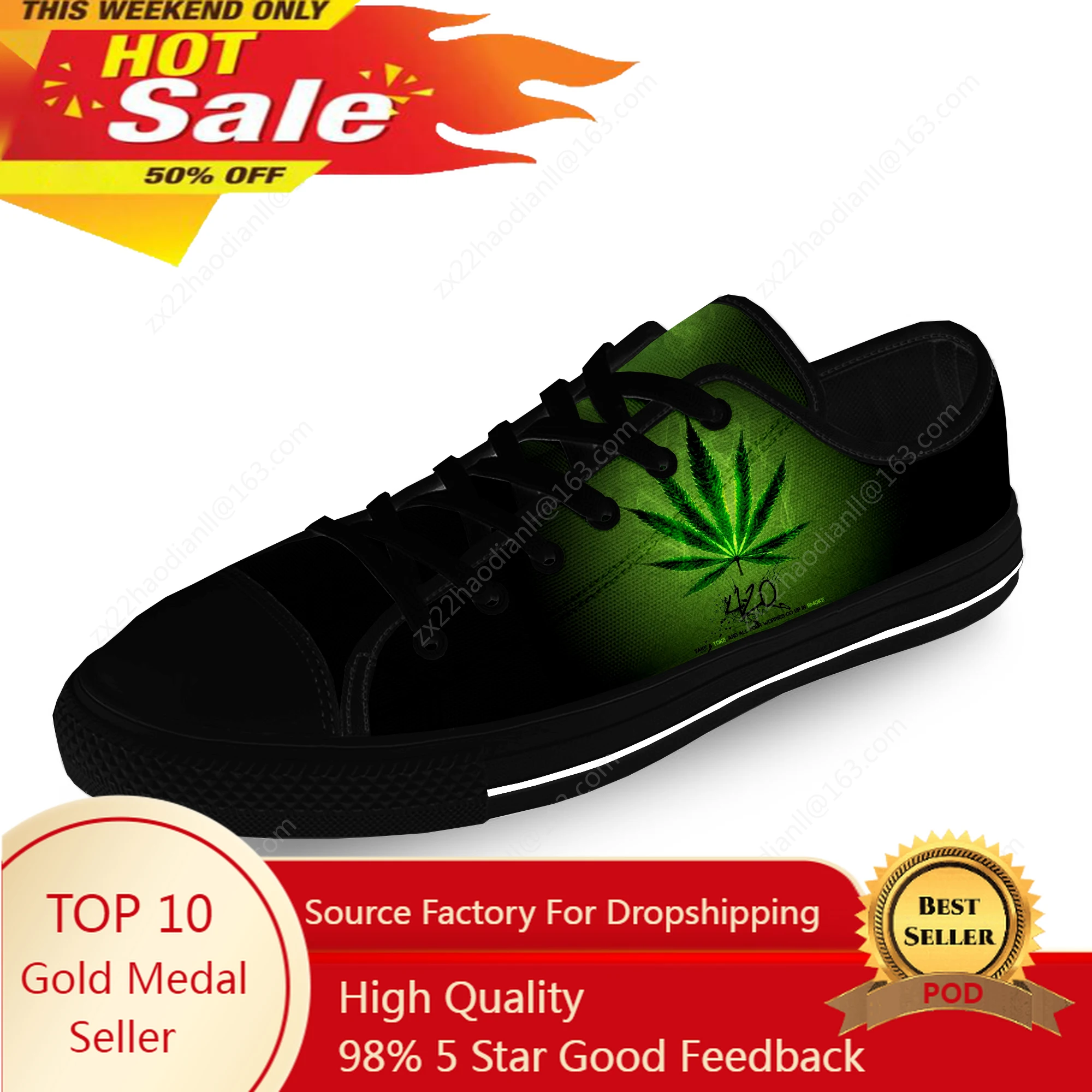 

Smoking 3D Weed Anime Funny Cool Casual Cloth Fashion 3D Print Low Top Canvas Shoes Men Women Lightweight Breathable Sneakers